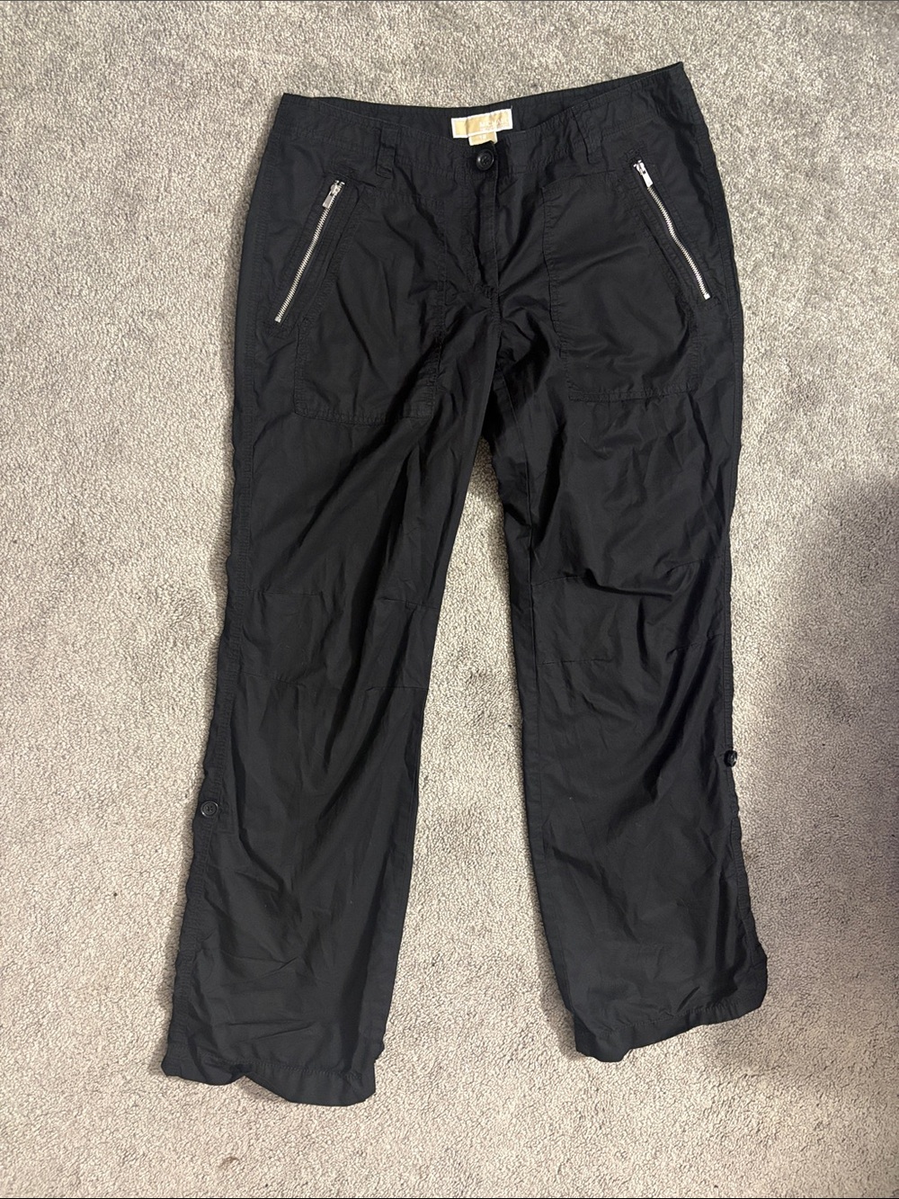 MICHAEL Michael Kors Black Convertible Cargo Utility Pants Size 12